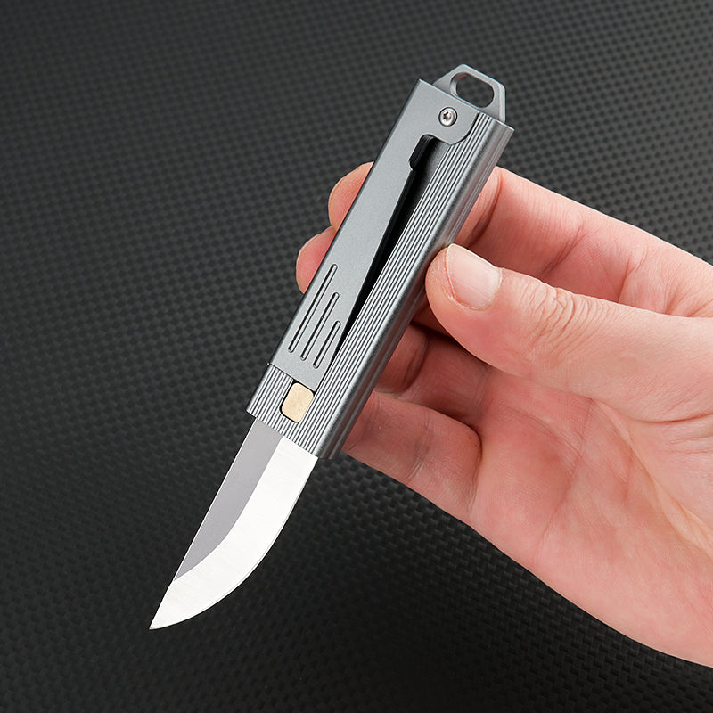 Steel Folding Knife – Tactical D2 Gravity Opening Aluminum Handle EDC Stress Relief