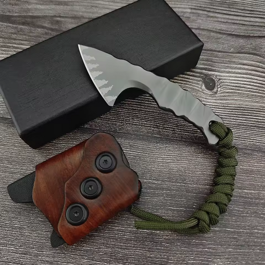 Steel Tactical Axe – Lil' Axion D2 Mini Knife with One-Piece Construction with Sheath EDC