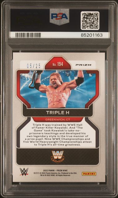 2022 Panini Select WWE - Triple H 194 - Mojo Prizm /25 - PSA 9