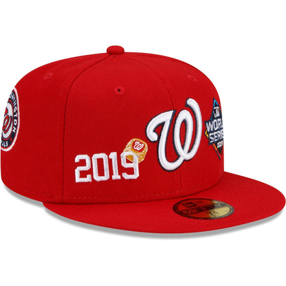 Washington Nationals New Era Red 2019 World Series Champions Count the Rings 59FIFTY Fitted Hat- Red