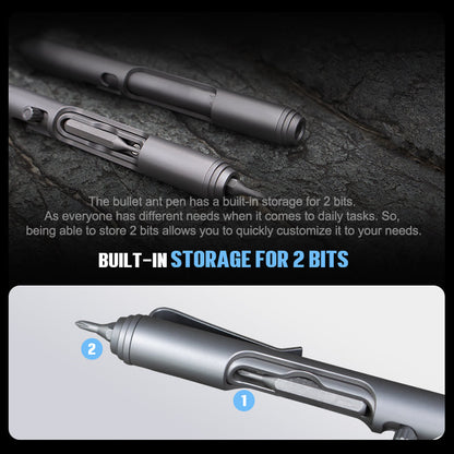Titanium Bolt Action Tactical Pen – Bullet Ant 2.0 - Multi-Tool with EDC