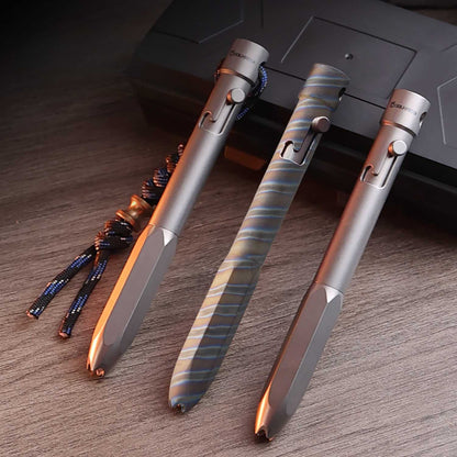 Titanium Bolt Action Tactical Pen – Heavy-Duty EDC Writing & Self-Defense Tool