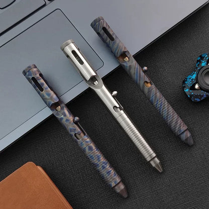 Titanium Bolt Action Tactical Pen – TC4 EDC CNC Machined for Writing, Everyday Carry