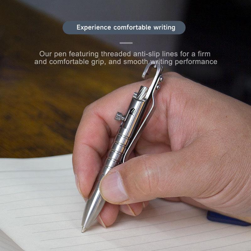 Titanium Bolt Action Tactical Pen – Ultimate GR5 with Waterproof EDC with Secure Hook