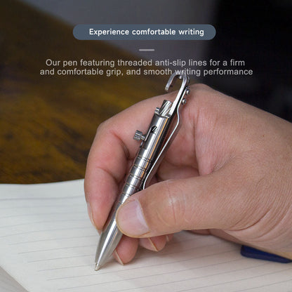 Titanium Bolt Action Tactical Pen – Ultimate GR5 with Waterproof EDC with Secure Hook