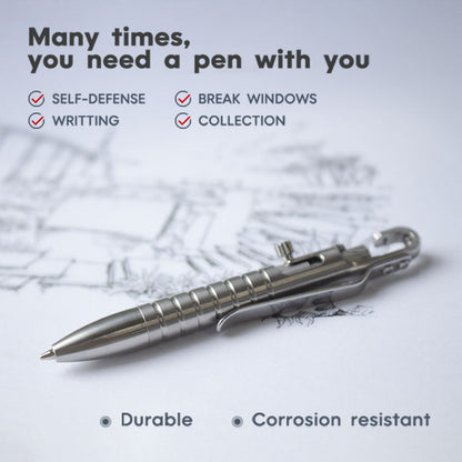 Titanium Bolt Action Tactical Pen – Ultimate GR5 with Waterproof EDC with Secure Hook