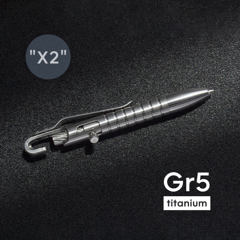 Titanium Bolt Action Tactical Pen – Ultimate GR5 with Waterproof EDC with Secure Hook