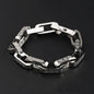 Titanium Bracelet – FloraLink Chains Unisex Modern Steel with Daisy Pattern Engraving