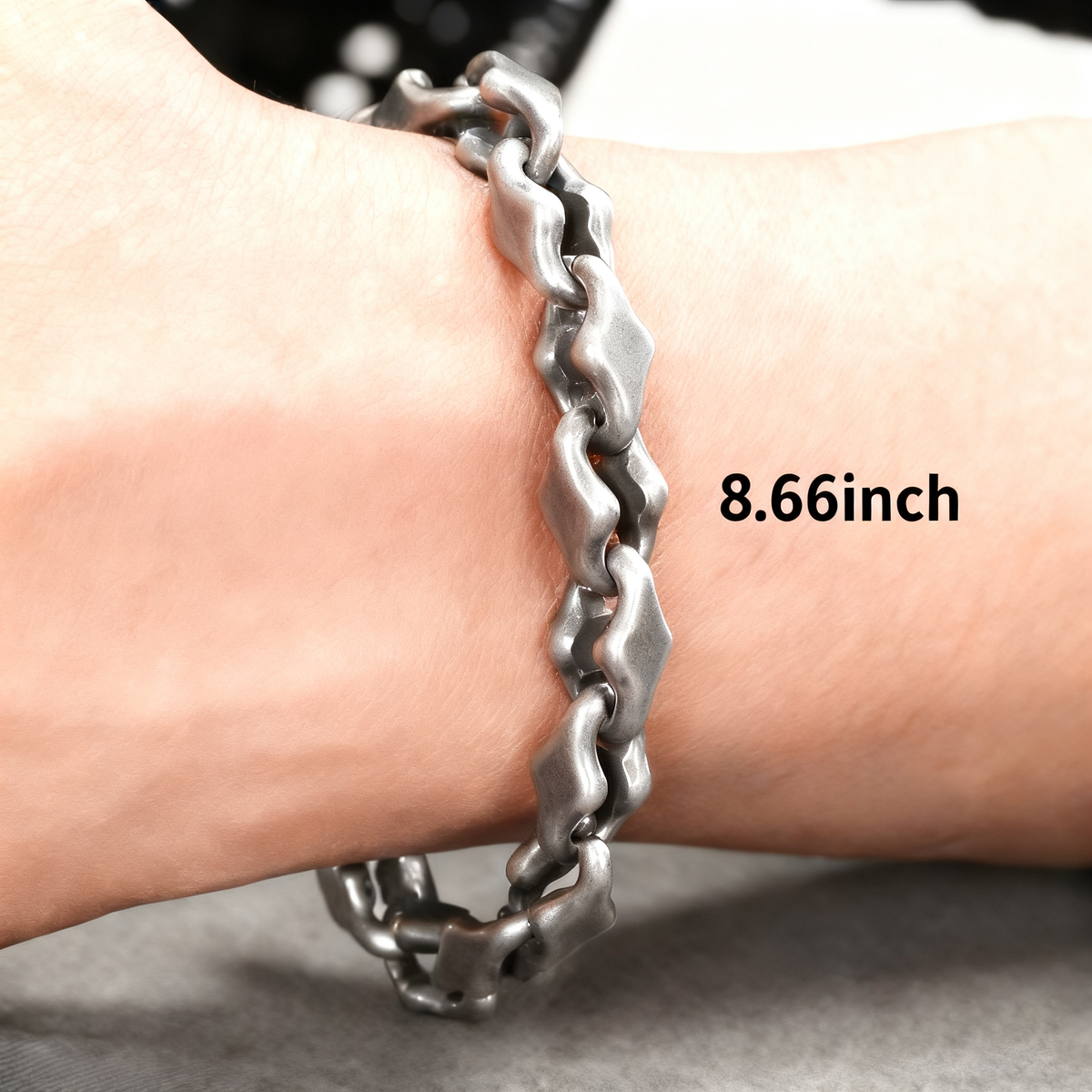 Titanium Bracelet – Midnight Starfall Matte Steel Unisex Cuff with Hip-Hop Style
