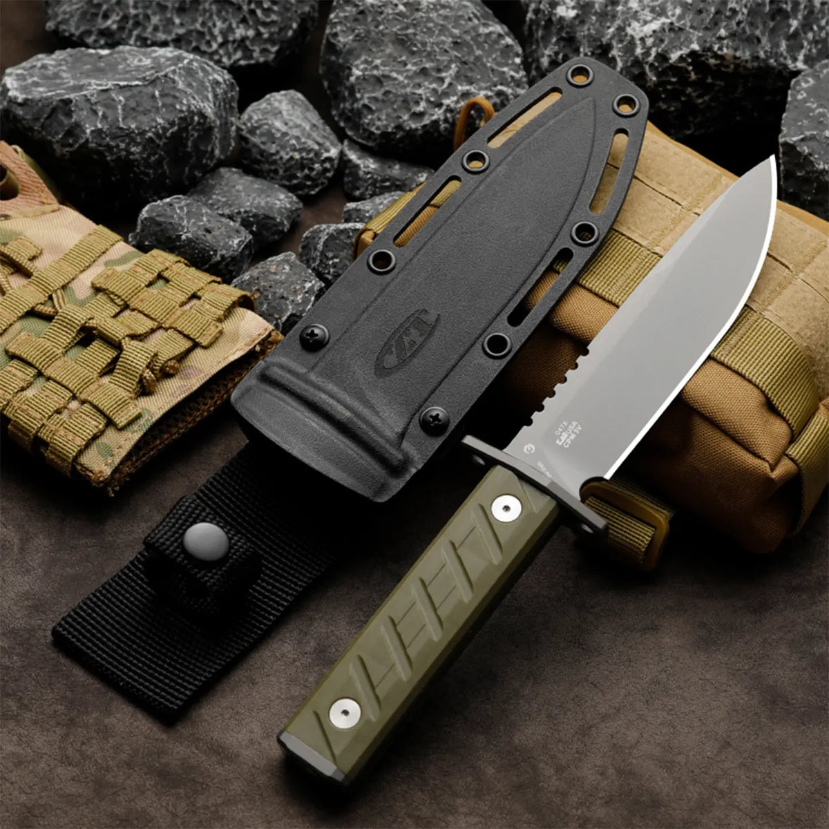 Titanium Bushcraft Knife – Survival Fixed Blade 7Cr Steel Coating Hunting Camping Tactical