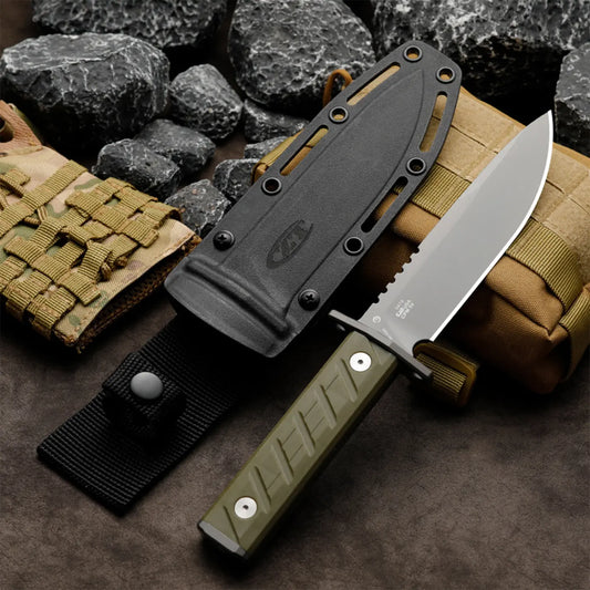 Titanium Bushcraft Knife – Survival Fixed Blade 7Cr Steel Coating Hunting Camping Tactical