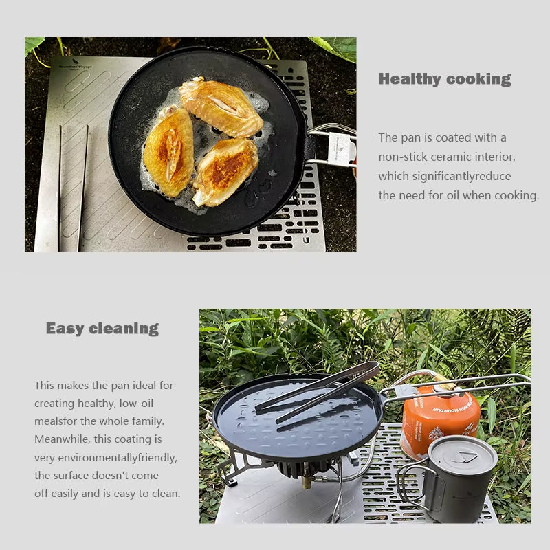 Titanium Camping Skillet – AeroTitan Lightweight Foldable with Pure Pan
