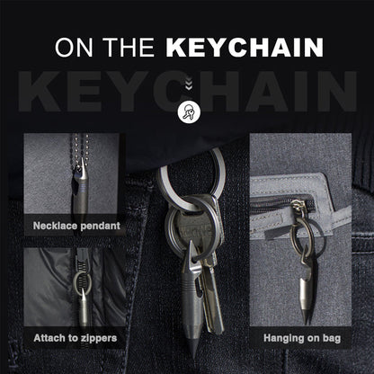 Titanium EDC Keychain Tool – Wolf Fang 1.0 Multi with Bottle Opener, Screwdriver & Cutter