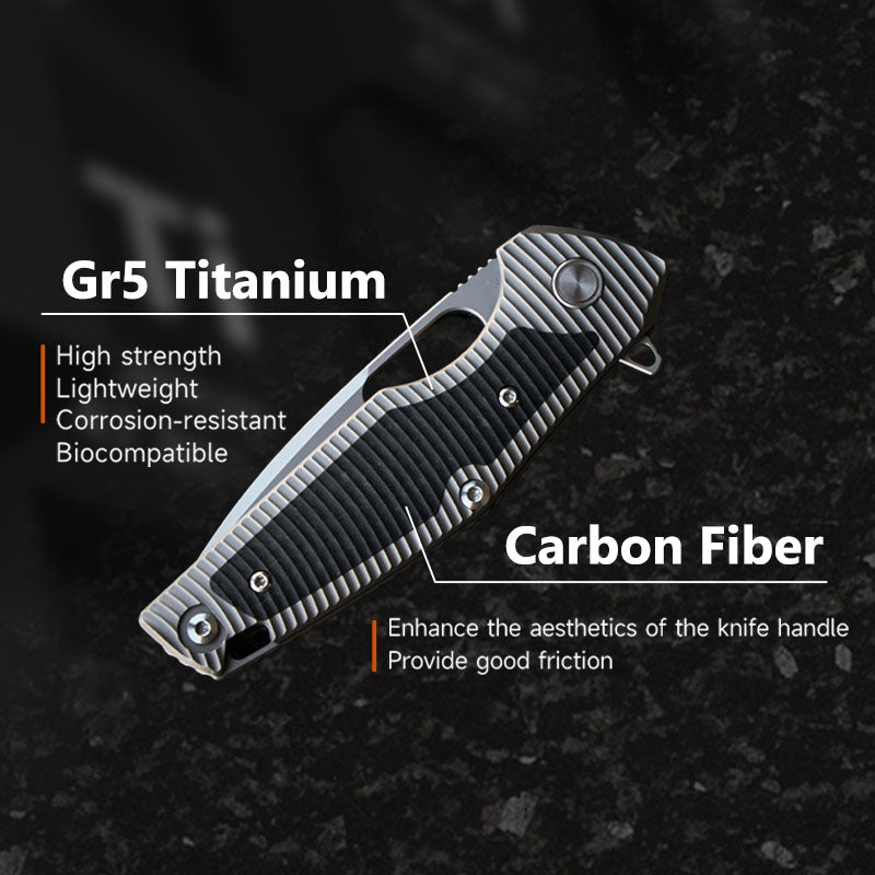 Titanium EDC Knife – Shadow Blade with M390 Steel Blade with Precision Engineering