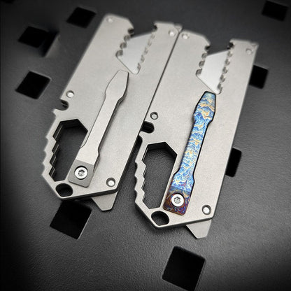 Titanium EDC Knife – Wasp-Sting Tactical with TC4 Quick-Change Blade with Multi-Tool