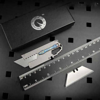 Titanium EDC Knife – Wasp-Sting Tactical with TC4 Quick-Change Blade with Multi-Tool