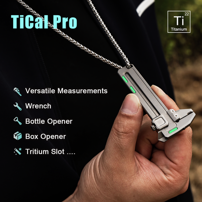 Titanium EDC Multi-Tool – TiCal Pro GR5 Mini Caliper with 9-in-1 -Function Measurement