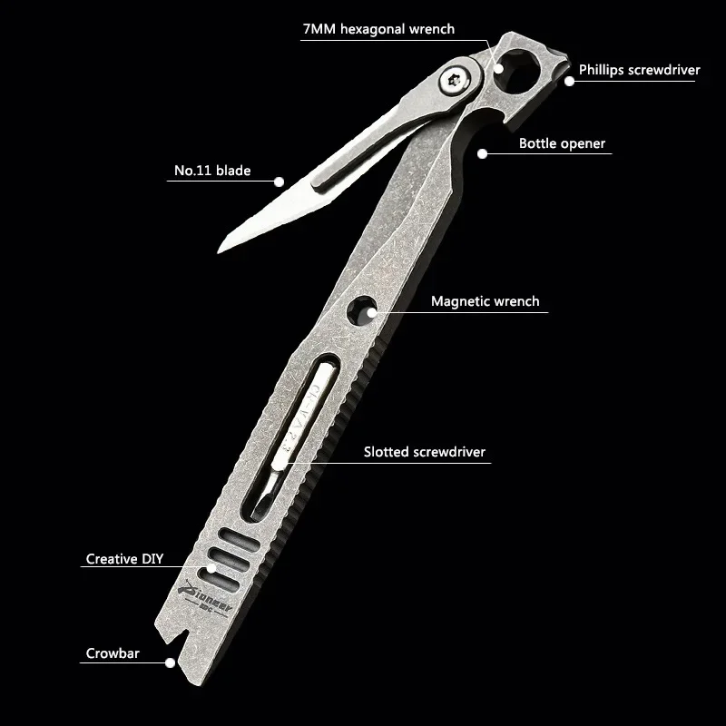 Titanium EDC Pry Bar – IronClad 9-in-1 Pocket with Aerospace-Grade Multi-Tool