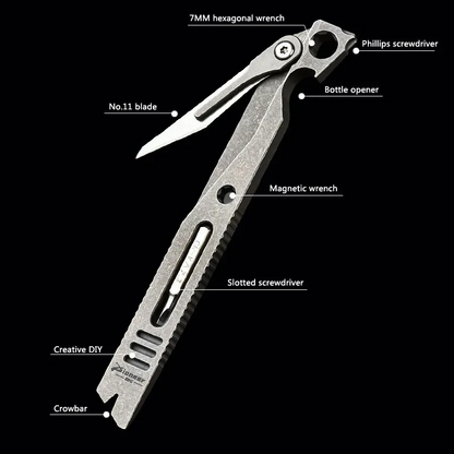 Titanium EDC Pry Bar – IronClad 9-in-1 Pocket with Aerospace-Grade Multi-Tool