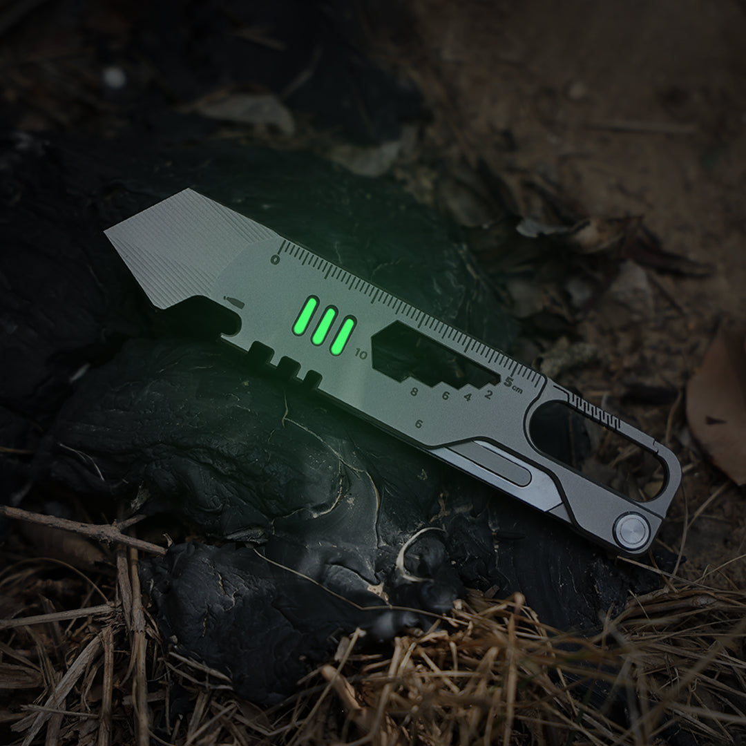 Titanium EDC Pry Bar – Multi-Tool Multi-Tool 10-in-1 Survival Tool Keychain Tool Camping