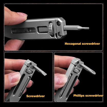 Titanium EDC Pry Bar – The Alix Multi-Tool with 4-in-1 Tool for Desk Breaks, Collecting