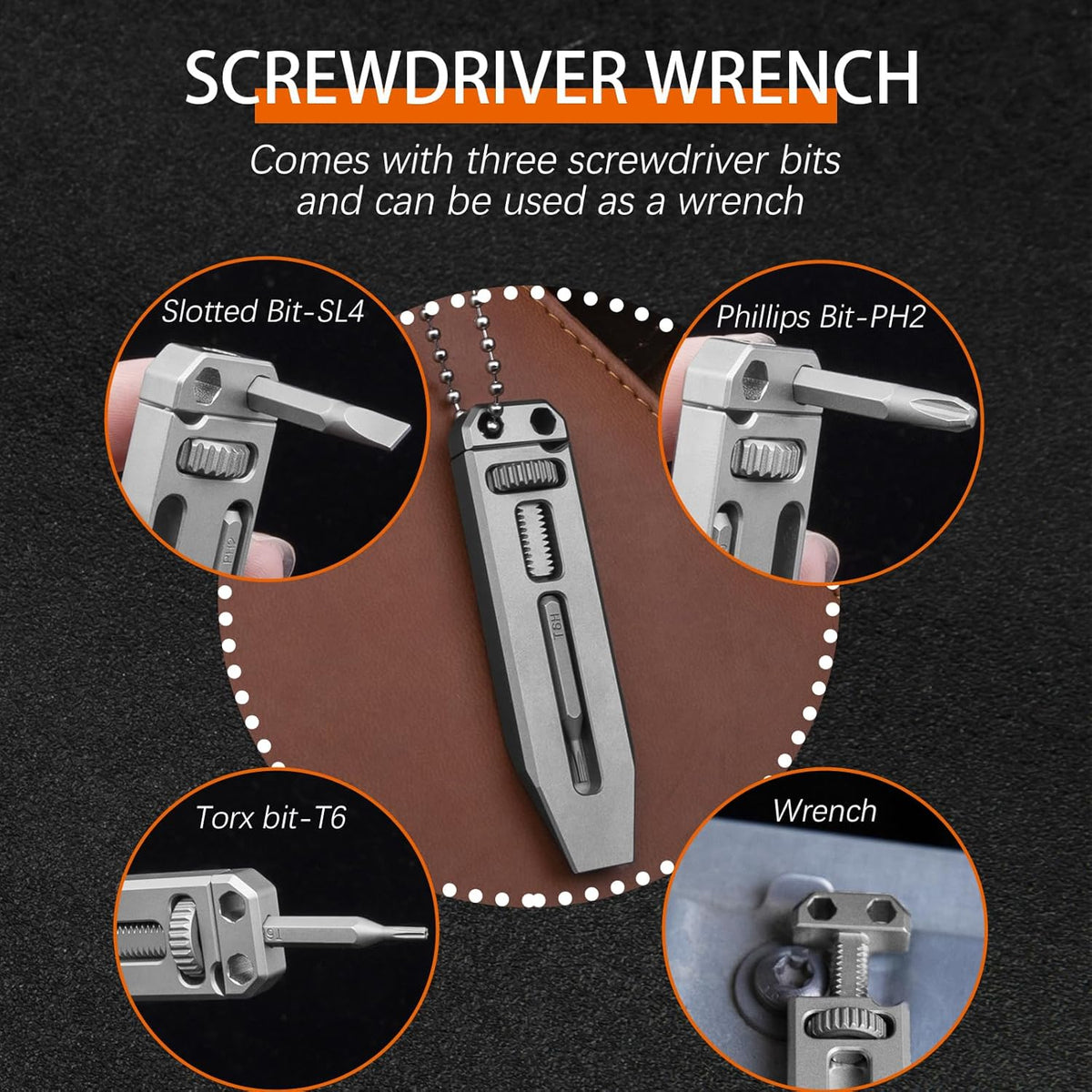 Titanium EDC Pry Bar – The Alix Multi-Tool with 4-in-1 Tool for Desk Breaks, Collecting