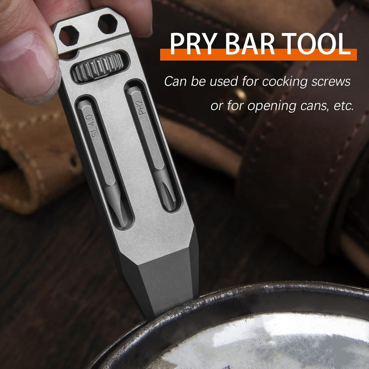 Titanium EDC Pry Bar – The Alix Multi-Tool with 4-in-1 Tool for Desk Breaks, Collecting