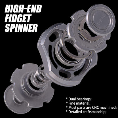Titanium Fidget Spinner – Compound Gyro with Multi-Axis Linkage Modular EDC Stress Relief
