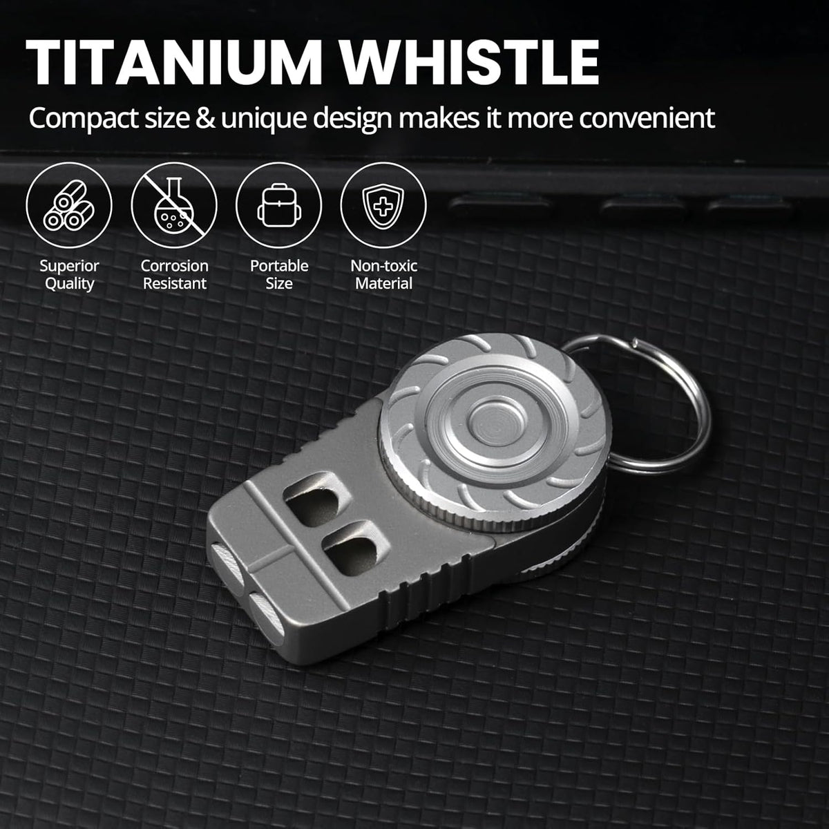 Titanium Fidget Spinner – SonicSpinner Emergency Whistle with 120dB Survival Whistle