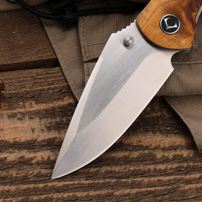 Titanium Folding Knife – Enchantress VG10 with Stabilized Wood EDC