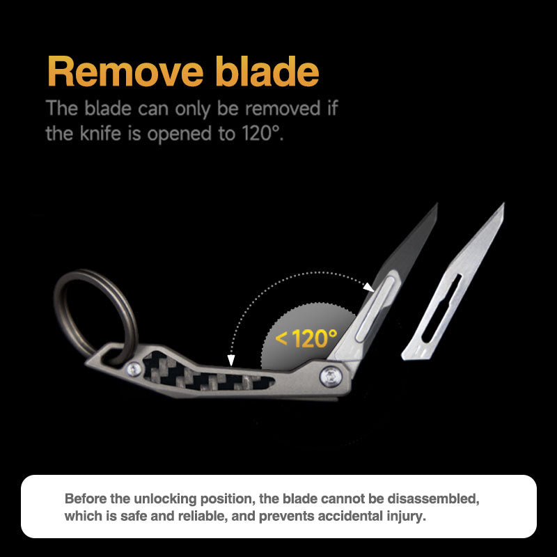 Titanium Folding Knife – WaspArmor Blade Micro Scalpel with Surgical Blade EDC Keychain