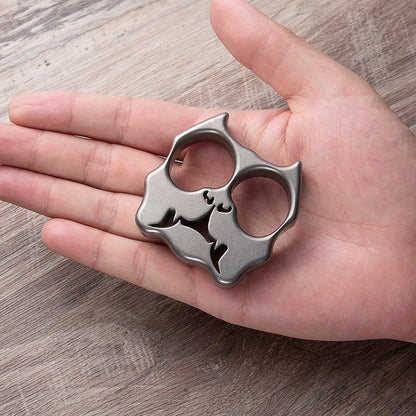 Titanium Two Finger Knuckles – TC4 Pit Bull Ultra-Thick with Stonewash 15mm Lightweight