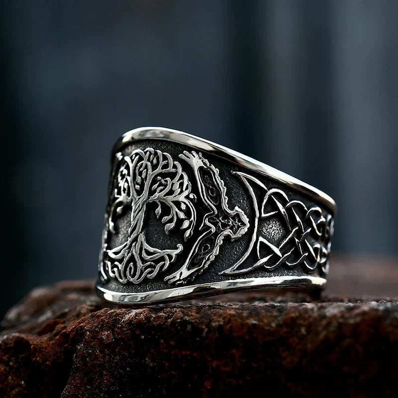 Tree of Life Signet Ring – Rune with of Viking Gothic Celtic Punk Statement
