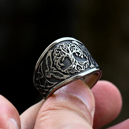 Tree of Life Signet Ring – Rune with of Viking Gothic Celtic Punk Statement