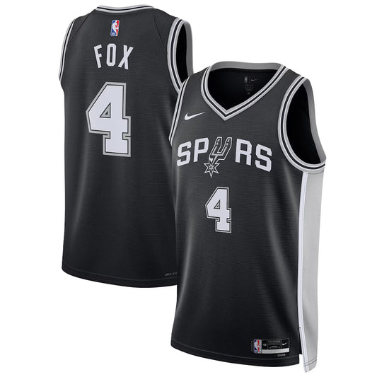 De'Aaron Fox San Antonio Spurs Unisex Player Jersey - Icon Edition - Black