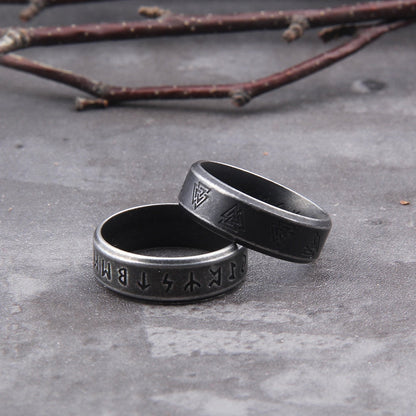 Valknut Ring – Norse with Viking Symbol 2-Piece Set for Alternative Styling, Collecting