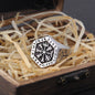 Vegvisir Compass Ring – Viking with Hexagon Norse Rune Geometric Gothic Band