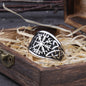 Vegvisir Compass Ring – Viking with Norse Rune Gothic Symbol Band
