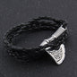 Viking Axe Bracelet – Leather with Combat Valknut Nordic Amulet Multilayer Bangle