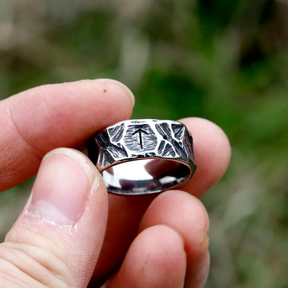 Viking Rune Ring – Biker with Gothic Textured 316L Stainless Steel Statement