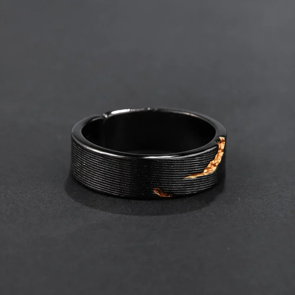Viking Rune Ring – Dark Storm Lightning Gothic Punk Adjustable Statement