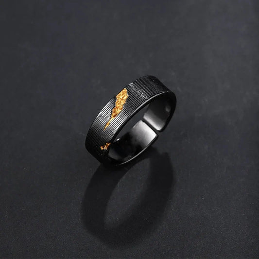 Viking Rune Ring – Dark Storm Lightning Gothic Punk Adjustable Statement