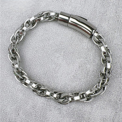 Vintage Dragon Bracelet – Six-Character Mantra with Twisted Bone Titanium Steel