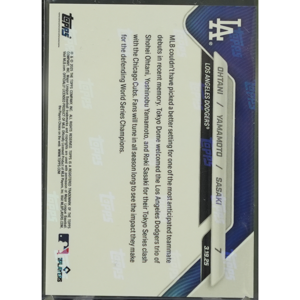 2025 Topps Now  - Ohtani Yamamoto Sasaki 7 - Base